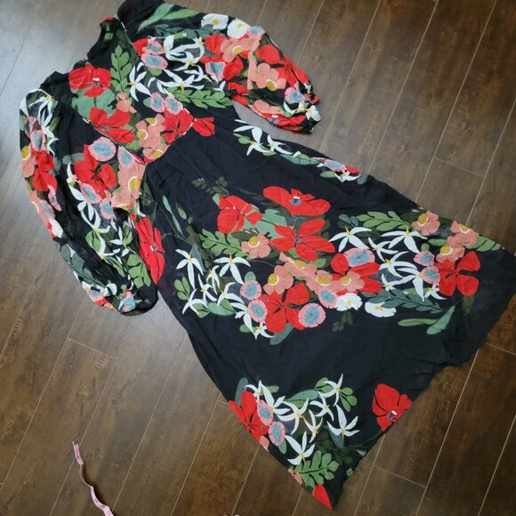 Anthropologie x Farm Rio Long Sleeve Floral Maxi Dress Women S Contemporary Chic - Picture 4 of 11